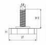 PI02 Опора регулируемая, М8, L=22 мм, сталь, черная.