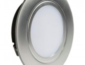 POLUS LED светильник точечный врезной, хром матовый, 220V, нейтральный белый 4000K, 160Lm, 4W