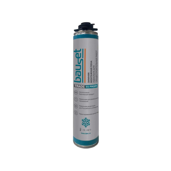 Пена монтажная профессиональная Bauset TRADE 65 PROFI зимняя (-18C)