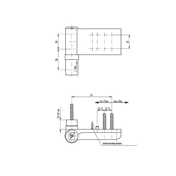 Петля Maxbar KT-EV наплав 15-20мм, Коричневый RAL8077-1