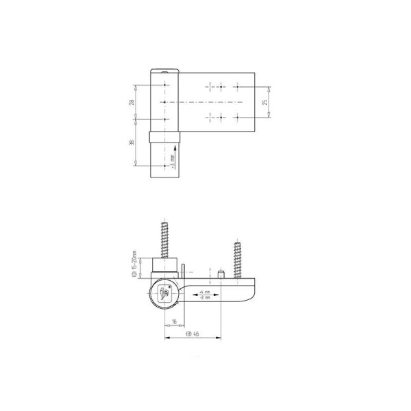 Петля Maxbar KT-SN наплав 15-20мм, Белый RAL9016-1