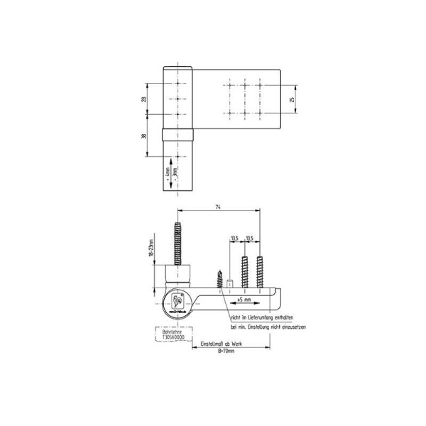 Петля Maxbar KT-V 6R наплав 18-23мм Коричневый RAL8077-1