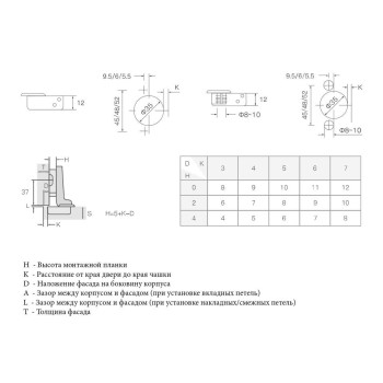 Петля для смежных дверей Firmax Smartline, Clip On, Soft-Close, угол открывания 105°, 52 мм, 35 мм чашка
