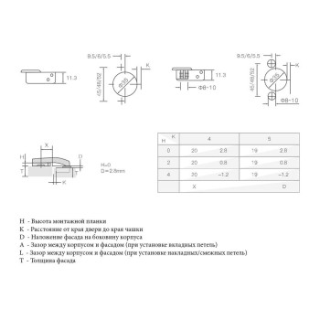 Петля для угловых дверей 90° Firmax Smartline, Clip On, Soft-Close, 52 мм, 35 мм чашка