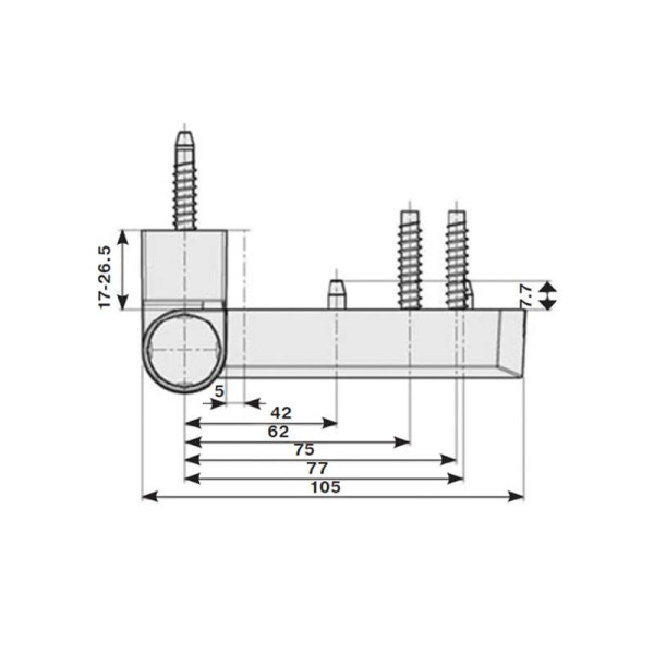 Петля дверная Maxbar PS27 (23-26,5/105-42)  RAL8077 E, Коричневый RAL8077-1