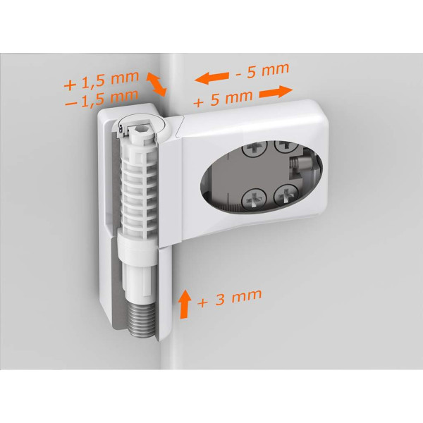 Петля дверная ELEMENTIS серия IQ Mini 16-19 мм, Белый RAL9016-1