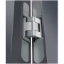 Петля дверная скрытая универсальная, 3D, 155x18/21 мм, 80 кг, цамак хром сатин., с 4 алюм. колпачками