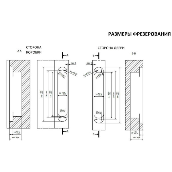 Петля дверная скрытая универсальная, 3D, 160х28 мм, 100 кг, сатин хром., с 4 металл. колпачками-7