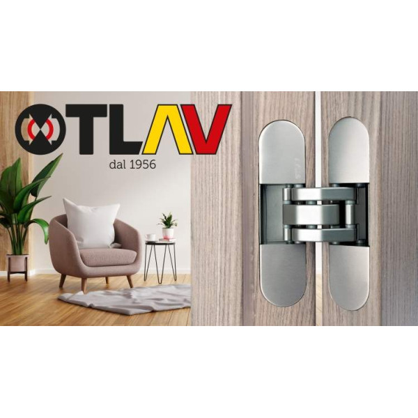 Петля скрытая, 3D, универсальная, с 4 накладками, 120x30 мм, 60 кг, корпус без покрытия  шарнирная часть серебро матовое-11