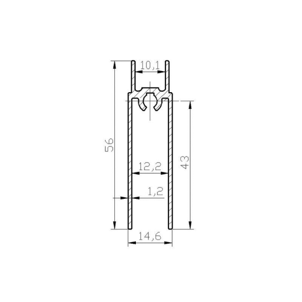 Планка нижняя, FIRMAX, алюминий, L=5800 мм, золото.-1