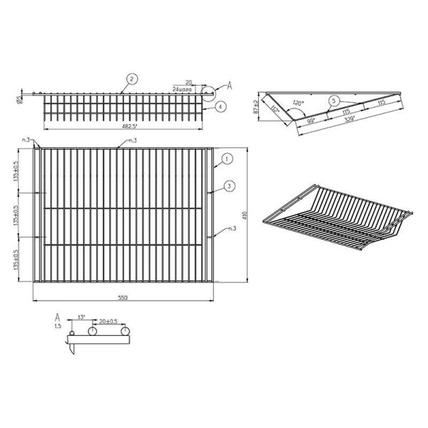 FIRMAX Полка обувная сетчатая  410x550x87мм, белый-4