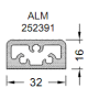 Порог дверной ALUMARK 32/16 мм 6м Белый RAL9016