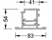 Профиль дверной створки T ALUMARK 83/41 мм 6.5м неокр.