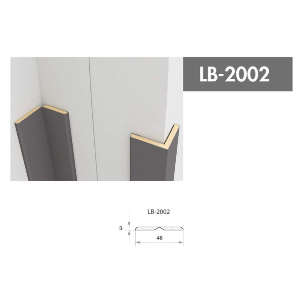 Профиль  МДФ AGT LB-2002 3*48*2800 мм, супермат серый шторм (726)-1