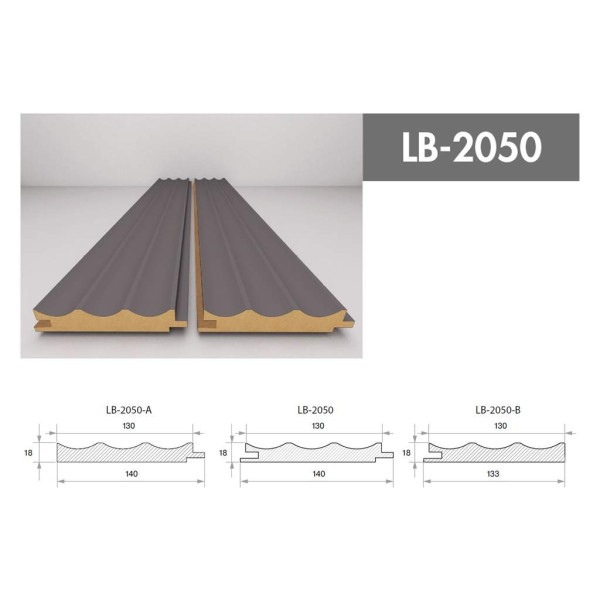 Профиль  МДФ AGT LB-2050-A 18*140*2800 мм, супермат Сахара крем 3019 (Sahara Cream)-1