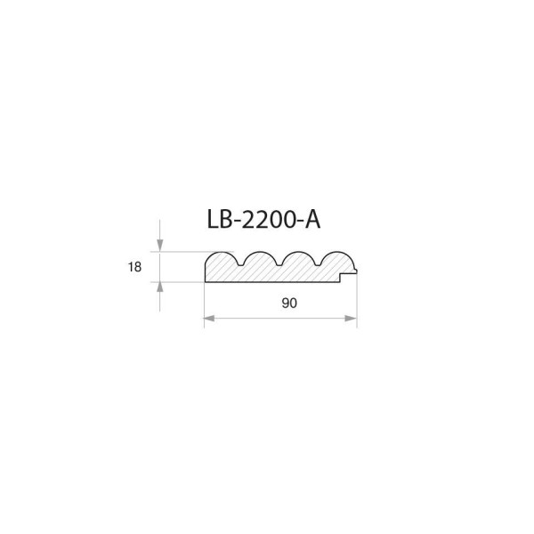 Профиль МДФ AGT LB-2200-A 18*90*2800 мм, супермат дерево сиена 737-2