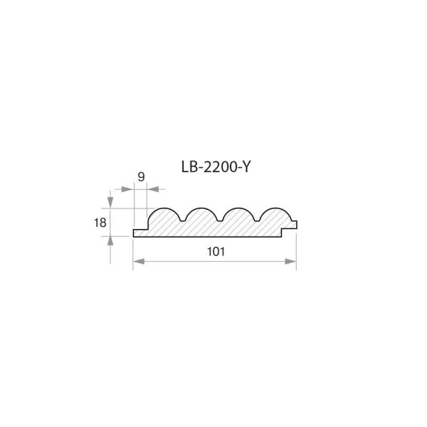 Профиль  МДФ AGT LB-2200-Y 18*101*2800 мм, новый светлый орех (239)-1