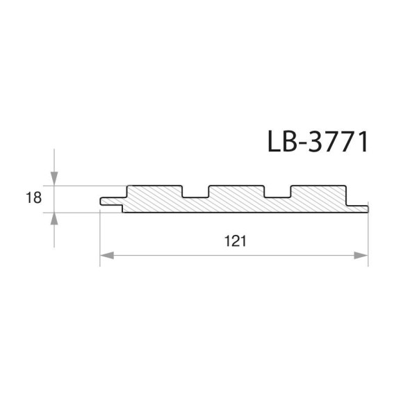 Профиль  МДФ AGT LB-3771 18*121*2800 мм, тик (248)-1