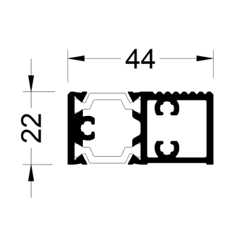 Профиль дверного порога ALUMARK 38/22мм 6м RAL9016