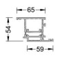 Профиль дверной створки Z ALUMARK 59/65 мм 6.5м Белый RAL9016