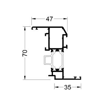 Профиль оконной створки ALUMARK 35/47 мм 6м RAL8017