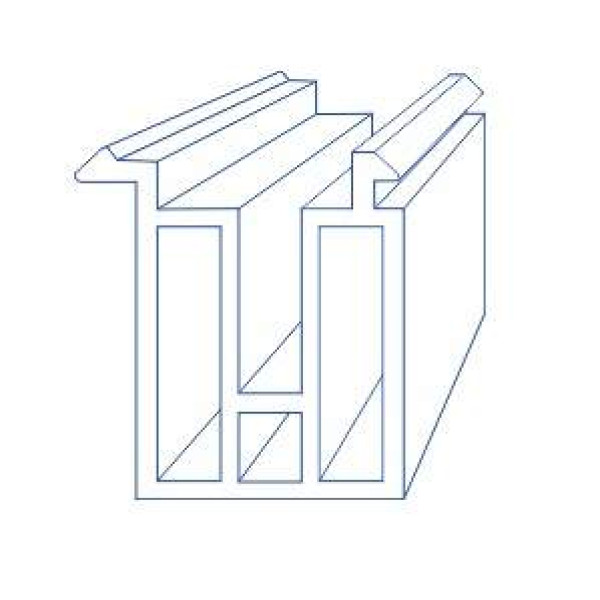 Профиль подставочный, совместим с профилем VEKA 60 / WHS 60 (110.026), 6.5м