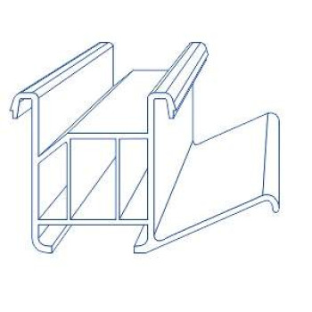Профиль подставочный совместим с профилем РЕХАУ 60/70 (561U), (с прижимом под подоконник), 6.5м, белый