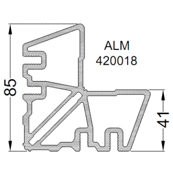 Профиль углового сухаря ALUMARK, 3м 41мм 3м неокрашенный