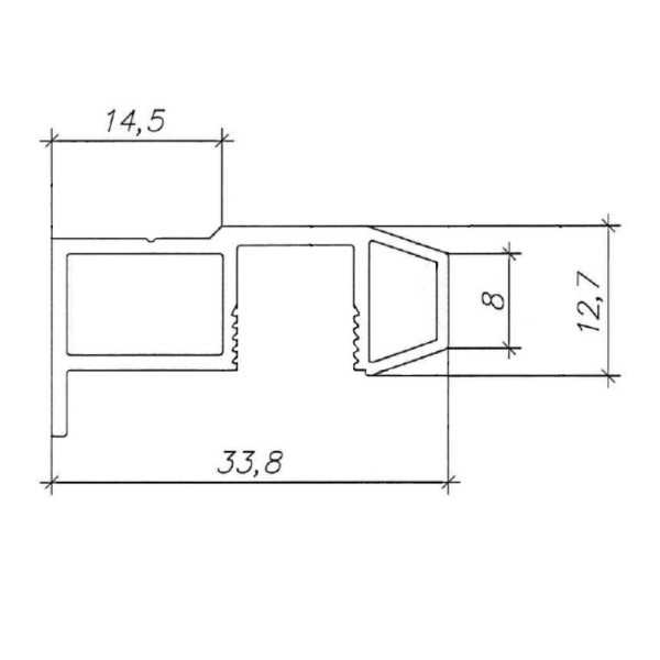 Профиль-ручка трапециевидная Classic Slim, алюминий, L=5400 мм, черный муар.-2