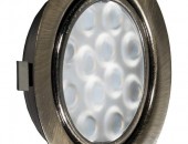 REPLIS-1 LED светильник врезной круглый, античная бронза, 12V, теплый белый 3000K, 220Lm, 3W