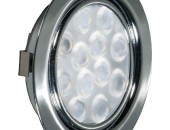 REPLIS-1 LED светильник врезной круглый, хром, 12V, нейтральный белый 5000K, 220Lm, 3W