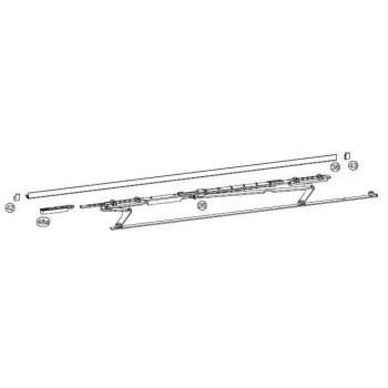 Ножницы+направляющая на створке Internika SP 1251-1650 правый, серебро