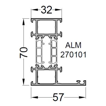 Рама оконная ALUMARK 57/32 мм 6м Белый RAL9016