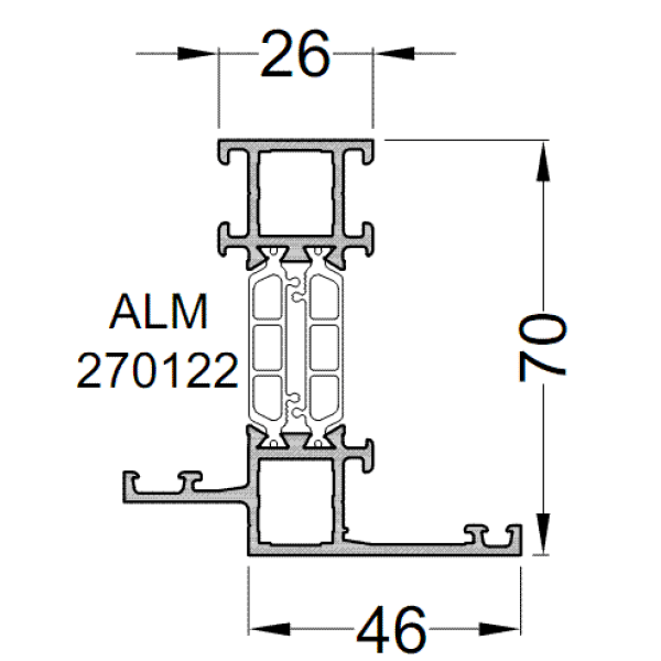 Рама зажимная ALUMARK 46/26 мм 6м Белый RAL9016