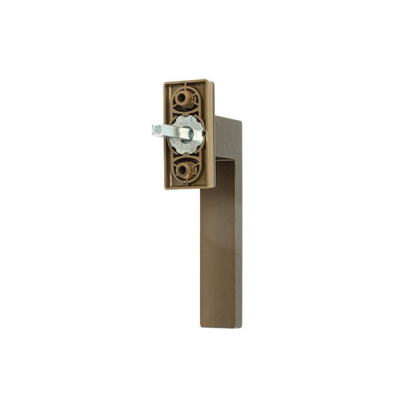 Ручка оконная Internika DUBLIN 35 мм, алюминиевая, 2 винта, бронза F4 (45°) (матовая поверхность)-2