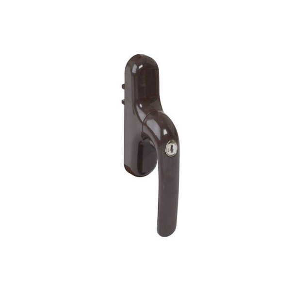 Ручка оконная Prima с ключом, под микропроветривание, коричневая RAL8017, 01191490-6