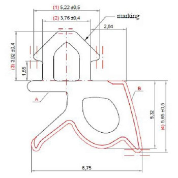 Уплотнитель совместим с профилем REHAU 002 (стеклопакет), EPDM, чёрный