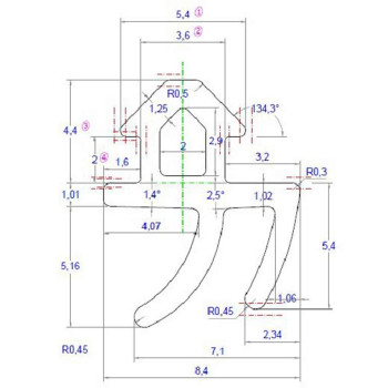 Уплотнитель совместим с профилем REHAU 952 (рама, створка), EPDM, чёрный