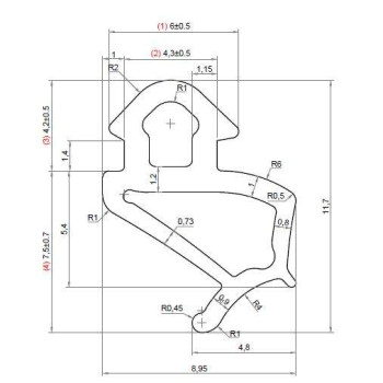 Уплотнитель совместим с профилем VEKA 254 (створка), EPDM, серый
