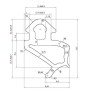 Уплотнитель совместим с профилем VEKA 254 (створка), EPDM, серый
