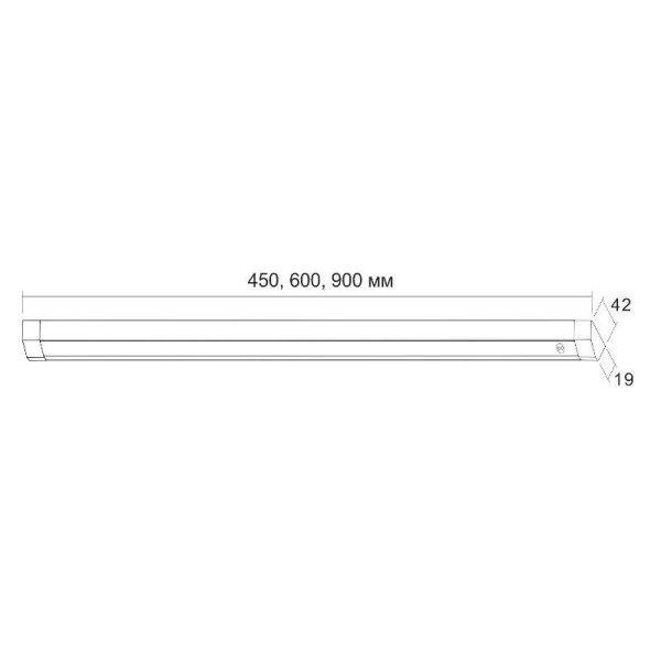 STRIP-2 LED светильник линейный с ИК выключателем, 600 мм, серебристый, 12V, нейтральный белый 4500K, 330Lm, 6.8W-2