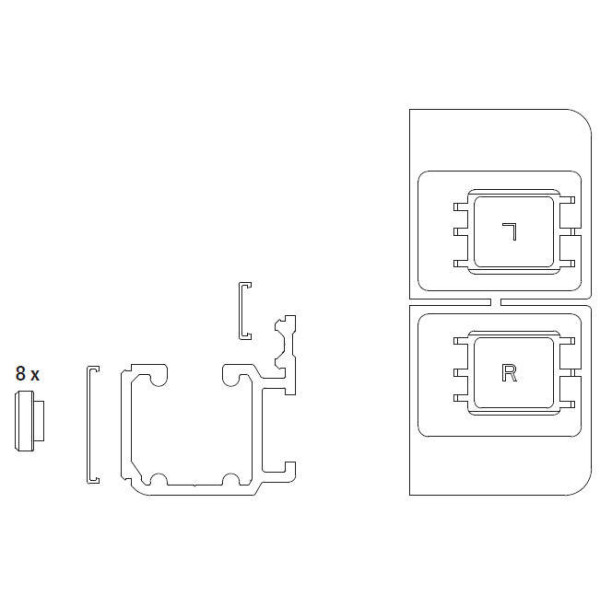 Шина ходовая 4 м (комплект) FOLD, темно кор. R04.4