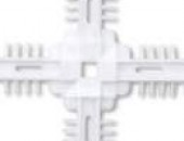 Соединение крестовое с отверстием под буфер Isabel 18мм белое