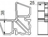 Соединитель угловой внутр ALUMARK для ALM254180