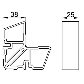 Соединитель угловой внутр ALUMARK для ALM254181\ALM254283 32mm