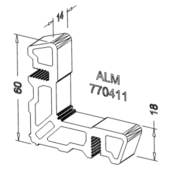 Соединитель угловой ALUMARK для ALM270101-4