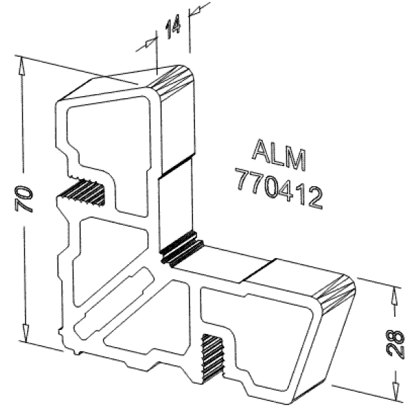 Соединитель угловой ALUMARK для ALM270102-4