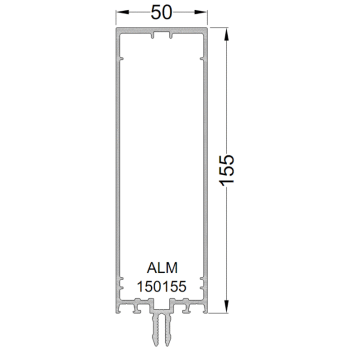 Стойка и ригель ALUMARK 155 мм 6м Белый RAL9016