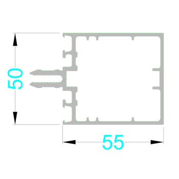 Стойка и ригель ALUMARK 55 мм 6,8м Белый RAL9016