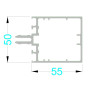Стойка и ригель ALUMARK 55 мм 6,8м Белый RAL9016